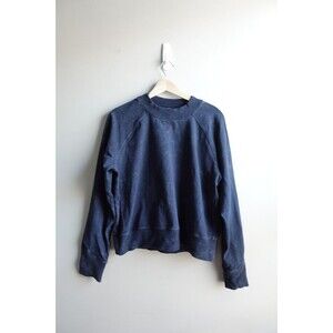Lululemon Women's Blue Crewneck Pullover Acid Wash Sweater Size 10